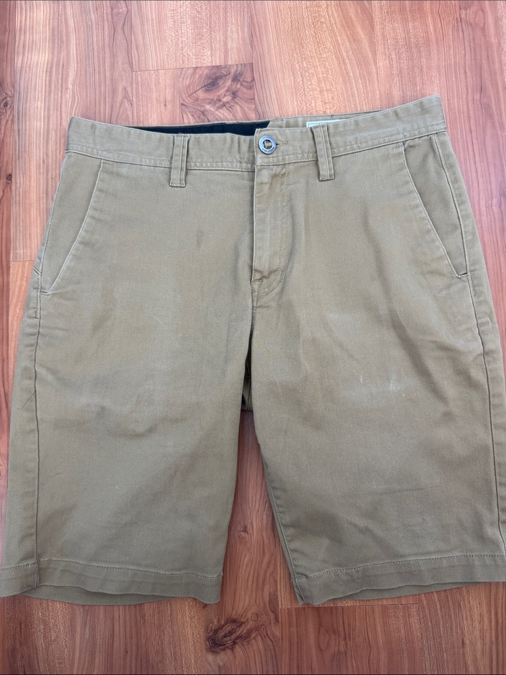 Volcom Men's Tan Flat Front Casual Shorts